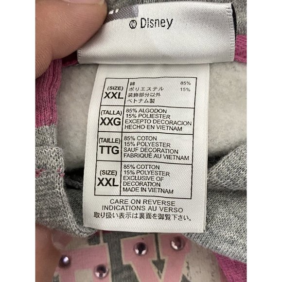 Authentic Walt Disney World Sweatshirt Womens Hoodie Pink Gray Size XXL - Picture 7 of 9